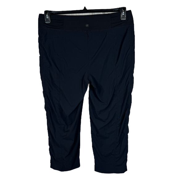 PrAna X-Large Koen Capris Pants Lightweight Shirring Hi-Rise Stretch Pockets - Picture 4 of 9
